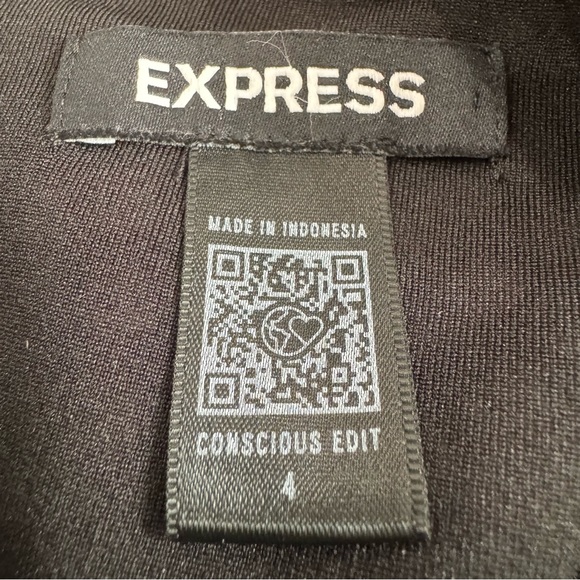 EUC  Express Satin Printed V-Neck Ruched Ruffle Sheath Mini Dress - Picture 10 of 11